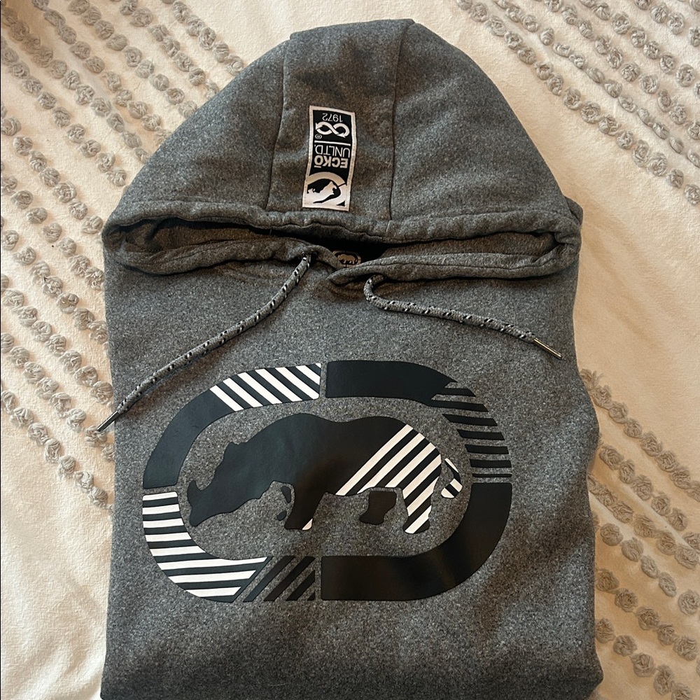 Ecko Unlimited Charcoal Gray Graphic Hoodie